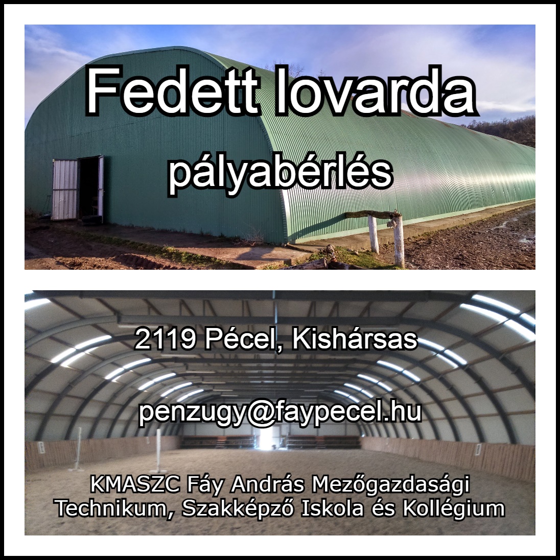 Fedett lovarda – pályabérlés